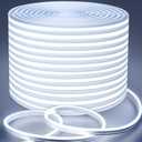 Lamomo LED Strip Lights, 65.6Ft White Dimmable Neon LED Rope Lights, 24V Waterproof LED Light Strip, 6000K Flexible Neon Lights for Bedroom Indoor Outdoor Home Decor