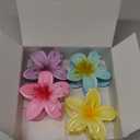 Flower Hair Claw Clips-4PCS for Thick Hair,Strong Hold Nonslip,Hawaiian,Cute Large Hair Clips,Banana Clip for Thin Hair,Hair Accessories for Women Girls Holiday Gifts (A-4pcs large colorful
