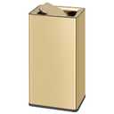 Brushed Gold Bathroom Trash Can with Swing Lid 8Gallon,Stainess Steel Rectangle Garbage Can Wastebaskets for Kitchen Home Office Restaurant Commercial Using (Gold)