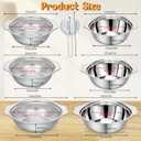 7Pcs Stainless Steel Colander Set, Rice Strainer with Mixing Bowl, 3/4/5QT Large Capacity Microporous Colander with Handle, Mesh Strainer for Washing and Draining Vegetables, Fruit, Dishwasher Safe