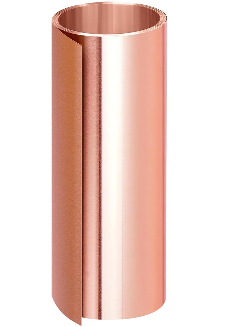 Copper Foil Sheet Roll, 8in x 10Ft Copper Sheet, 0.05mm Copper Flashing for House Repair & DIY Projects