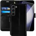 MONASAY Wallet Case Compatible for Galaxy S23+Plus 5G,[RFID Blocking] Flip Folio Leather Cell Phone Cover with Credit Card Holder，6.6 inch, Black