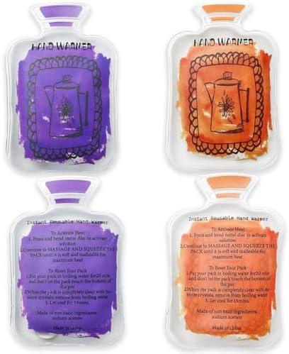 12 Pack Reusable Hand Warmers, Quick-Heating Packs, Portable Hand Warmer, Ideal for Camping, Hiking, Lasting Warmth, Safe Click-Heating, Odorless, Hypoallergenic