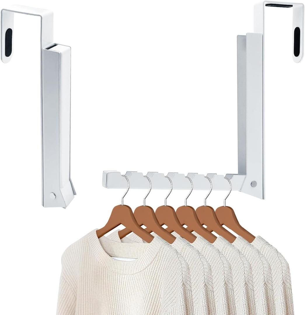 Over The Door Hanger Hooks for Clothes, Over The Door Coat Hook Portable Clothes Drying Rack for Laundry Foldable Rack Space Saving - 1 Pack