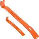 NOEAIKE 2-Pack Flat Pry Bar Set 7.5"/ 15" Crowbar with Nail Puller, Utility Heavy Duty Claw Bar, Mini Pry Bar High-Carbon Steel Crow Bar Tool for Home Improvement & Woodworking