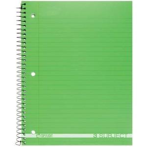 Poly Cover 3-Subject Wirebound Notebook (Pack of 4)