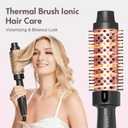 Thermal Brush Hair Curling Brush, 30s Fast Heated Round Brushes 1.5" for Long Lasting Look, Negative Ion Tech, 5 Temp Settings, Less Damage, Universal Voltage for Travel, Easy to Use, Rose Gold