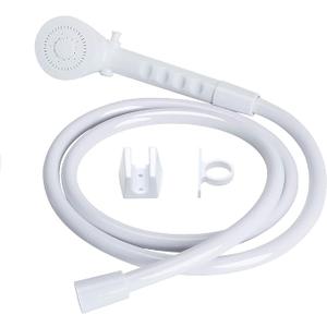 RV Shower Head with Hose - Non-Metallic Outdoor RV Shower Kits Replacement with Pause Function for RVs, Fifth Wheels, Motor Homes, Travel Trailers, Campers, Boats, White