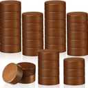 FillTouch 28 Pcs Wooden Lids for 4 oz and 8 oz Square Spice Jars Reusable Can Wooden Airtight Spice Storage Canning Lids for Nice Sealing Kitchen