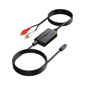 AUTOUTLET 192kHz DAC Digital to Analog Audio Converter 7ft/2.1m Digital Audio Optical to RCA Male Cable for HDTV, DVD, Blu-Ray Players and Game Consoles