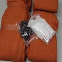 Pinch Pleated Burnt Orange Semi Sheer Curtains 102 Inches Long 2 Panels Set for Dining Room, Petty Natural Thick Linen Light Filtering Triple Pleat Aesthetic Curtain with Back Tab 40"W x 102"L Length