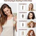 MESCOMB 6 in 1 Hair Dryer and Straightener, Hot Air Styler Wrap - Fast Drying, 1400W Air Dryer with Straightener, Frizz-Free Blowout Brush for Smoothing & Curling, Volumizing