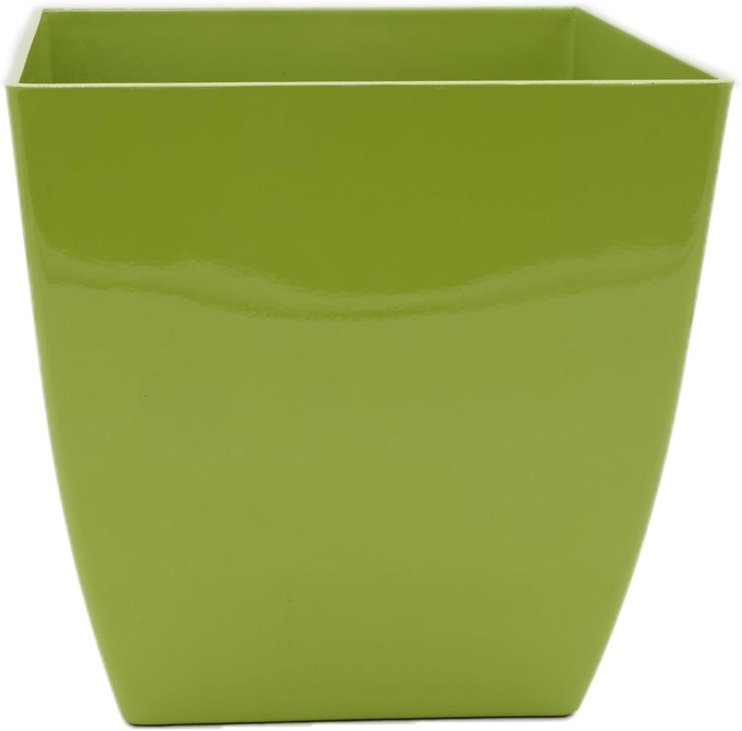 The HC Companies Aria Self Watering Square Plant Pot w/Drainage - Classic Planters for Outdoor Plants & Indoor Plants - Lightweight & UV-Resistant Plastic Pots for Plants (6" Glossy Green, Pack of 1)
