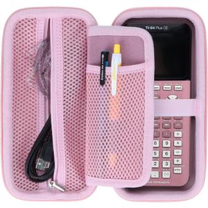 Storage Case Compatible with Texas Ti-84 Plus CE/TI-84 Plus/TI-Nspire CX II CAS/TI-Nspire CX II/TI-83 Plus/TI-89 Titanium/TI-85/TI-86 Calculator (Pink)