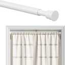 AIZESI Curtain Rods No Drilling for Windows 27 to 38 Inches,1/2 Inch Diameter No Drill Curtains Rod Renter Friendly Drapery Rod, Curtain Rods for Windows No Drilling, White 2 Pack