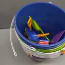 Didaey 12 Set Beach Sand Buckets and Shovels Set Includes 9 Inch Large Sand Buckets and Shovels Beach Pails Toys for Kids for Summer Theme Party Favors Summer Game (Multicolor)