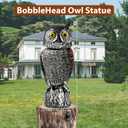 Fake Owl Decoys to Scare Birds Away-15.8 Inch, Rotating Head Sculptures, Nature Enemy Scarecrow Plastic Owl Statues, Bird Control and Pigeon Deterrent Outdoor for Outside, Patio, Yard