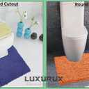 LuxUrux White Bath Mat-Extra-Soft Bath Shower Bathroom Rug,1'' Chenille Microfiber Material, Super Absorbent Shaggy Bath Rug. Machine Wash & Dry (20 x 20 inch, White)