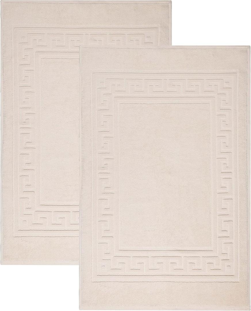 Superior Heavyweight Cotton Bath Mats, Bath Rugs For Bathroom Accessories, Washable Rug For Shower, Bath, Toilet, Modern Decor, No Backing, Luxury Hotel And Spa Quality, Set of 2, 22" x 35", Canary