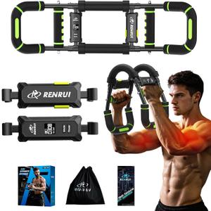 Twister Arm Trainer & Chest Workout Equipment with Digital Display - Auto Reps & Calorie Estimator, 40-120 lbs Home Gym Chest Exerciser for Men, Green Pro