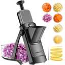 Safe Mandoline Slicer for Kitchen, Adjustable Thickness 0.1-8 mm, Professional Vegetable Slicer, Potato Slicer, Food Chopper French Fry Cutte, Mandolin, Slicer Vegetable Cutter (just Slice, White)