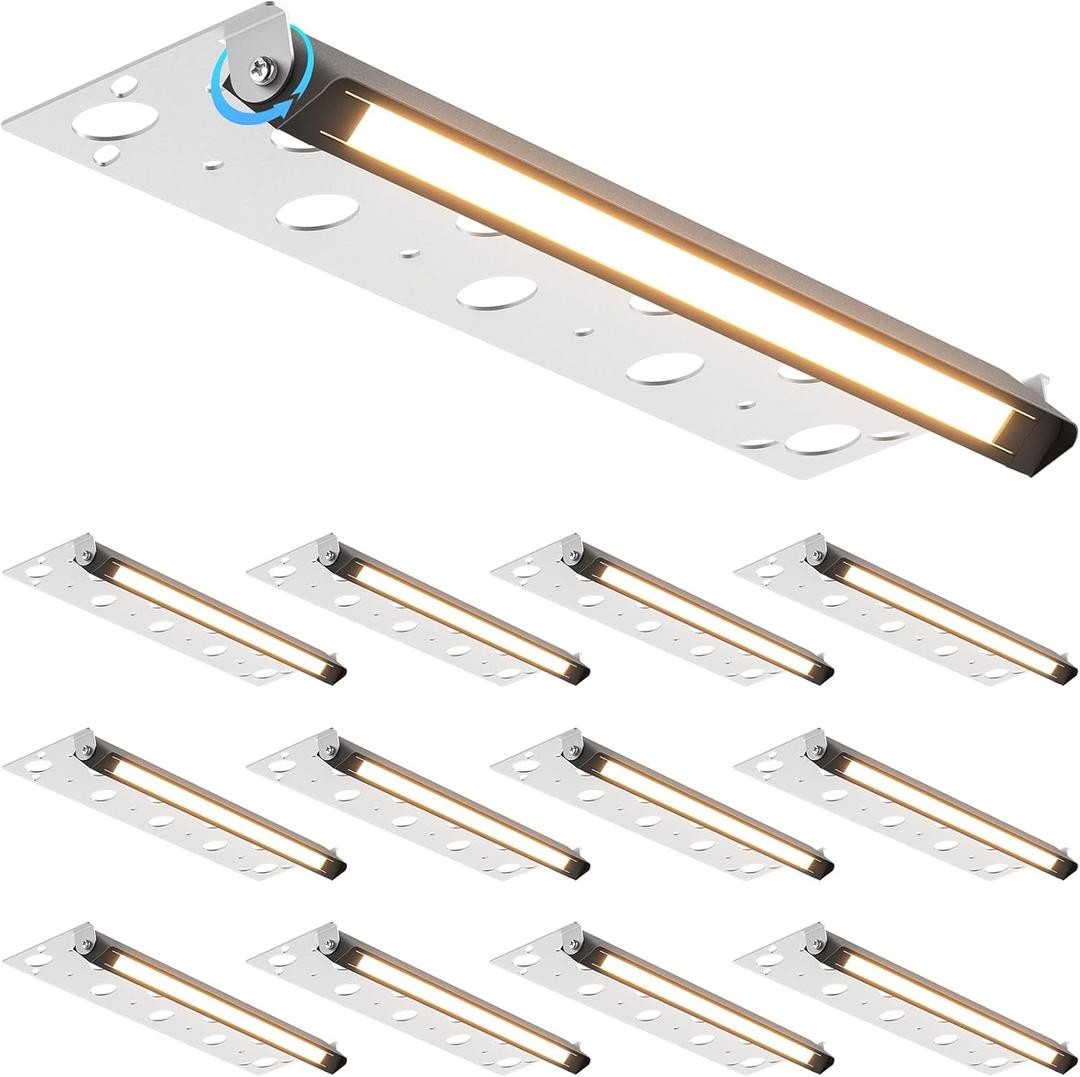 SUNVIE 12 Inch LED Hardscape Lighting 2700K Soft White Retaining Wall Lights 7W LED Landscape Lighting 12-24V Low Voltage Step Lights Outdoor with Connectors Waterproof Hardscape Paver Light, 12 Pack