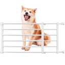 Short Dog Gate Expandable Dog Gate 22"-39.37" to Step Over,Pressure Mount Small Pet Gate,Low Pet Gate-Adjustable,Puppy Gate Indoor for Doorway,Stairs (White, M(14.17''H))