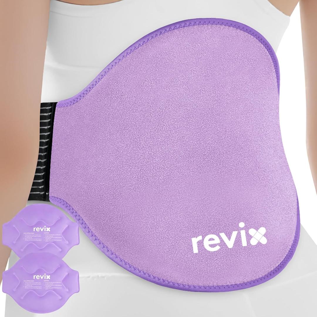 REVIX Extra Large Ice Pack for Back, 2 Packs, Reusable Gel Ice Pack Wrap for Lower Back, 13.4 x 11, Cold Compress Therapy for Waist, Lower Lumbar Discomfort Relief, Muscle Relaxation, Purple