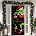Christmas Door Cover Decorations Winter Holiday Party Decoration Xmas Backdrop  Outdoor Indoor Xmas Winter Decor