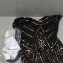  Women's Flapper Dress 1920s V-Neck Evening Gown Sequin Beaded Maxi Dress for Wedding M