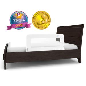 ComfyBumpy Toddler Bed Rail Guard | Bed Rails for Kids, Twin, Full, Queen & King Size Bed - Adjustable Bed Rail for Toddlers - Swing Down Baby Bed Side Rail - White, Regular (35.5" x 19.5") (1-Pack (Regular))