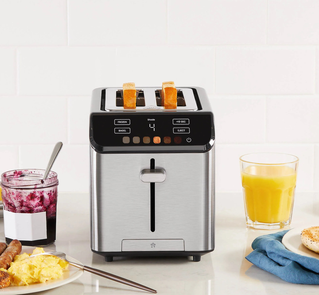 Chefman Smart Touch 2 Slice Digital Toaster, 6 Shade Settings, Crumb Tray - Stainless Steel