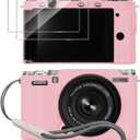 Silicone Case for Fujifilm X-M5 with 2PCS Screen Protector and Lanyard -(Pink)