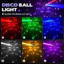 MOKA SFX LED Moving Head Sphere Light 6-in-1 RGBWA+UV Infinite 360 Rotating Magic Ball Effect Light with DMX512, Sound Active for DJ, Club, Party, Wedding, Stage Disco Lighting