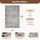 Sunhill 8x10 Washable Area Rug, Non-Slip Abstract Carpet Living Room Brown