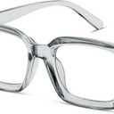 IBOANN Oversized Blue Light Glasses for Woman, Funky Fashion Glasses With Preppy Look, Reduce Screen Fatigue Computer Glasses (Medium, Seed Grey)
