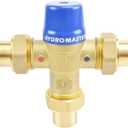 Hydro Master Thermostatic Mixing Valve, LF Brass Construction, Temperature Control, 3/4 Inch Sweat