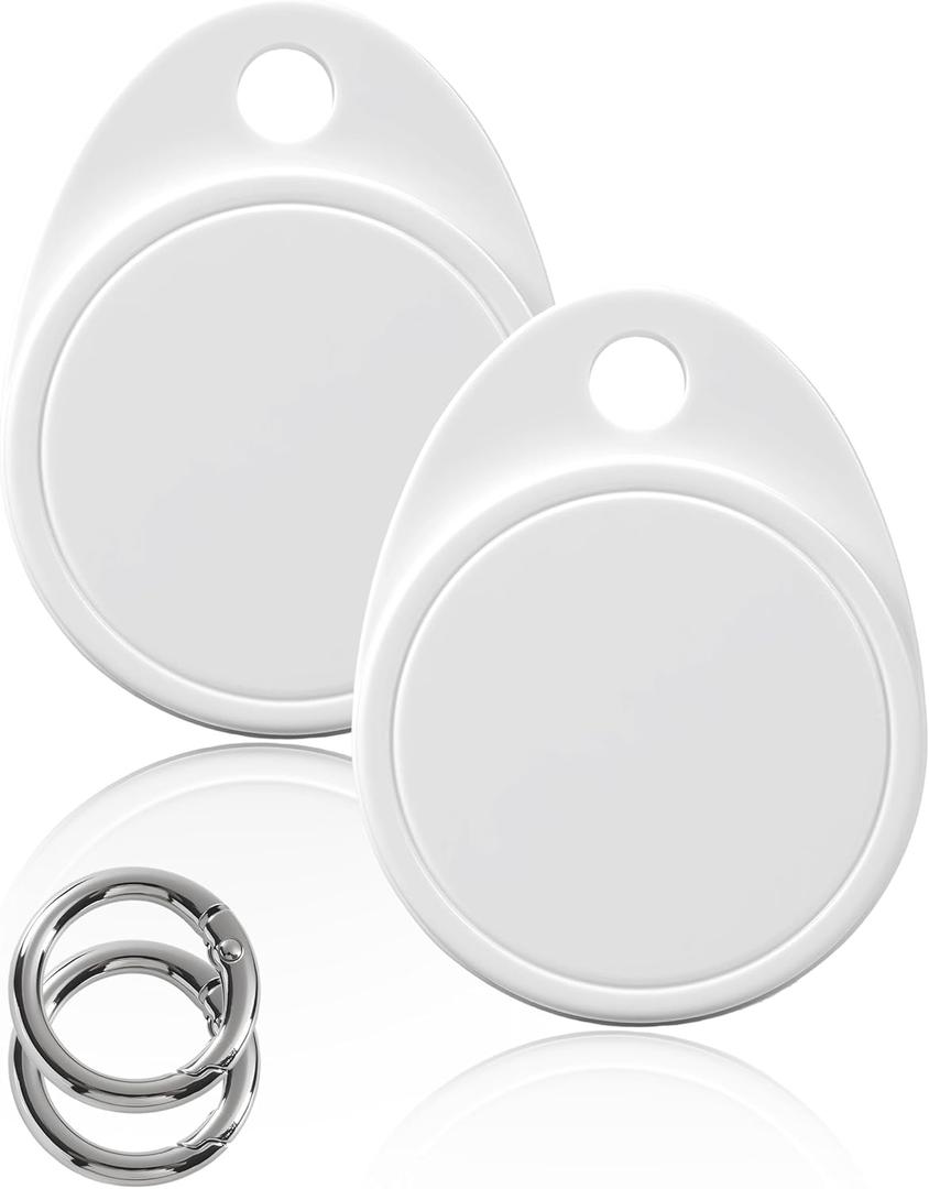 Apple Find My Tracker Tag 2-Pack, IP68 Waterproof Key Finder, Bluetooth Item Locator with Protective Lanyard, Over 1 Year Battery for Wallet & Luggage