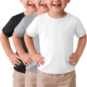 3 Pack Toddler Boys T Shirts 4T | Toddler Boys Shirts, Short Sleeve, T Shirts, Crew Neck, Rolled, Loose Fit Tees Tops, Baby Boys Clothes, 4T, Summer