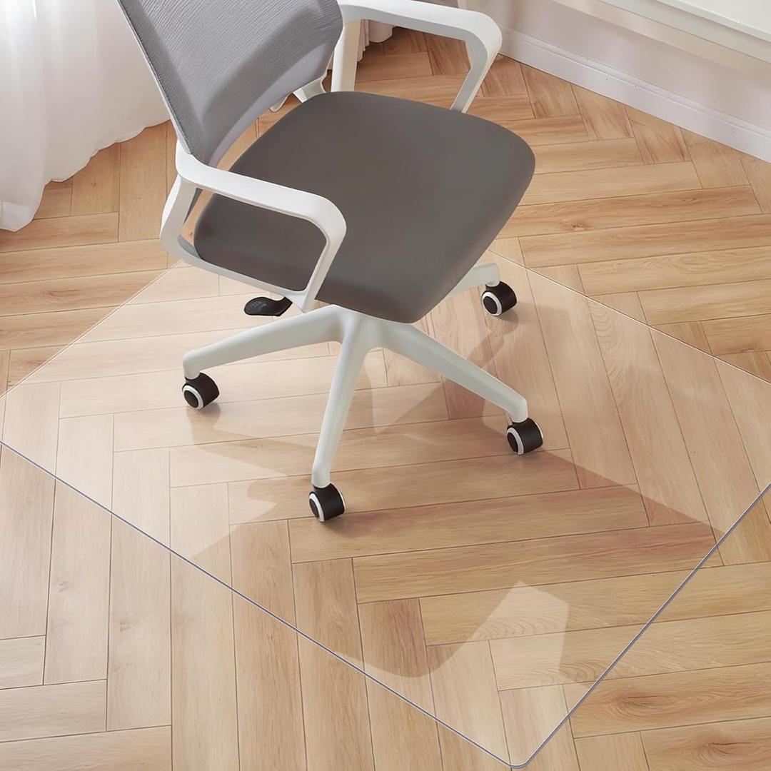 Royhom Clear Chair mat for Hardwood Floor 48 x 36 Inches, Clear Floor Mat for Rolling Chairs, Desk Hard Surface Pad, Waterproof Rectangle Protector Pad