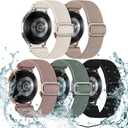 Acextro 5 Pack Stretchy Bands Compatible with Samsung Galaxy Watch 7 6 5 4 FE Band 40mm 44mm 45mm/Watch 6 4 Classic 4 42mm 46mm 43mm 47mm/Active 2, 20mm Water-Resistant Elastic Nylon Sport Strap