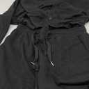 Women's Two Piece Outfits Sweater Sets Knit Pullover Tops And High Waisted Pants Matching Tracksuit Sweatsuit Set, Black Color, Size M
