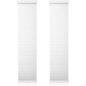 2 Pack Cordless Light Filtering Sidelight Blinds Cellular Shades 8.5" W x 72" H White Cordless Sidelight Window Treatments Door Blinds Honeycomb Shades No Tools & No Drill Room Darkening