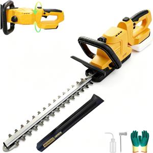 Hedge Trimmer Cordless Bush Trimmer Compatible with DEWALT 20V MAX Battery | Electric Hedge Trimmers with 20'' Dual-Action Blade, Automatic Lubrication, 2/3'' Blade Gap, Rotatable Handle(No Battery)