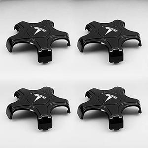 4PCS Car Center Caps for Tesla Model 3 18-inch Waterproof Wheel Hub Cover Cap HubCaps Covers Rim Hub Caps Accessories,Black (normal)