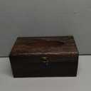 Rectangular Tissue Box Cover Decorative Wood Facial Tissue Holder with Hinged Lid Napkin Dispenser in Antique Style