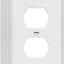 ZEFTV Duplex Wall Plates 1-Gang Switch Outlet Electrical Cover Plate Unbreakable Thermoplastic Faceplate for Light Receptacle Outlet Switch, White (4 Pack)