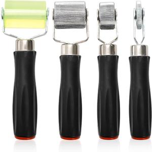 Coloch 4 Pcs Car Sound Deadening Roller Sound Insulation Tool for Auto Noise Roller, Metal Sound Deadener Roller Set Hand Bearing Equipped Wheel Roller Seam Roller Rolling Wheel Interior Accessories