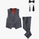 Boys Formal 5 Piece Suit Vest Pants Set 10y