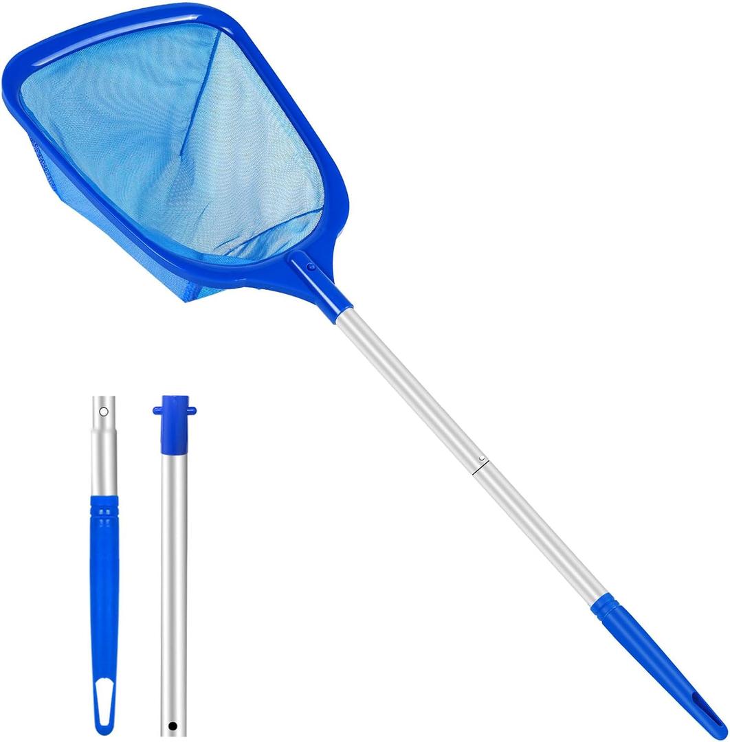 Hot Tub Pool Skimmer Net, Pond Net With 13'' Aluminum Pole, Deep Ultra Fine Mesh for Hot Tubs/Spas/fountain/Small Pools, Durable Aluminum Handle Leaf & Debris Cleaner for Above ground Inground Pool